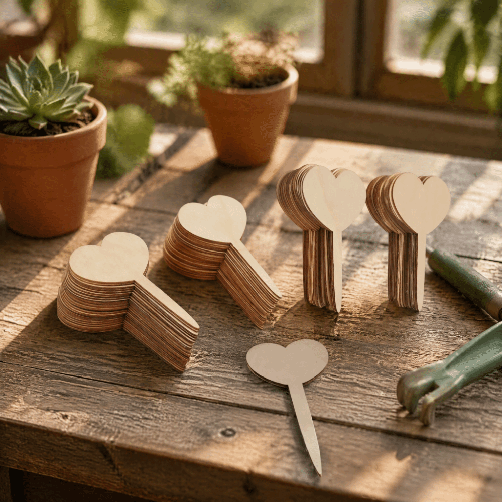 100PCS Heart Wooden Plant Labe - Plant-X Plant Identification review and price