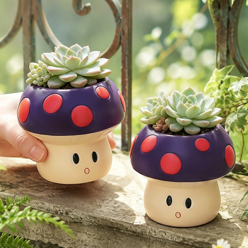 Cute Cartoon Mushroom Resin Su - Snake Plant Ceramic review and price