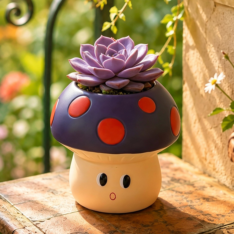 Cute Cartoon Mushroom Resin Su - Snake Plant Ceramic review and price
